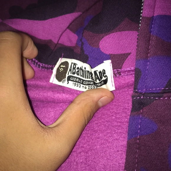 Purple Camo Bathing ape shark hoodie - Picture 2 of 8